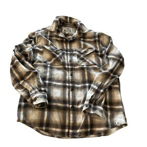 Free Plant men's size medium brown and tan button down flannel